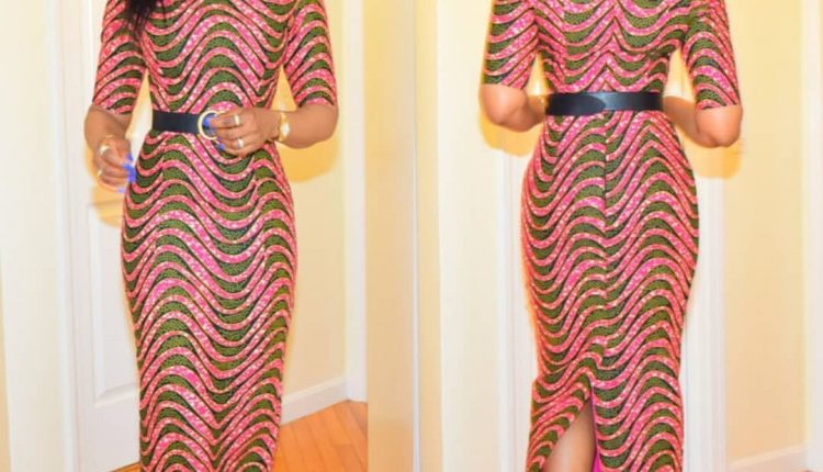ELEGANT LONG COLORED AFRICAN DRESS