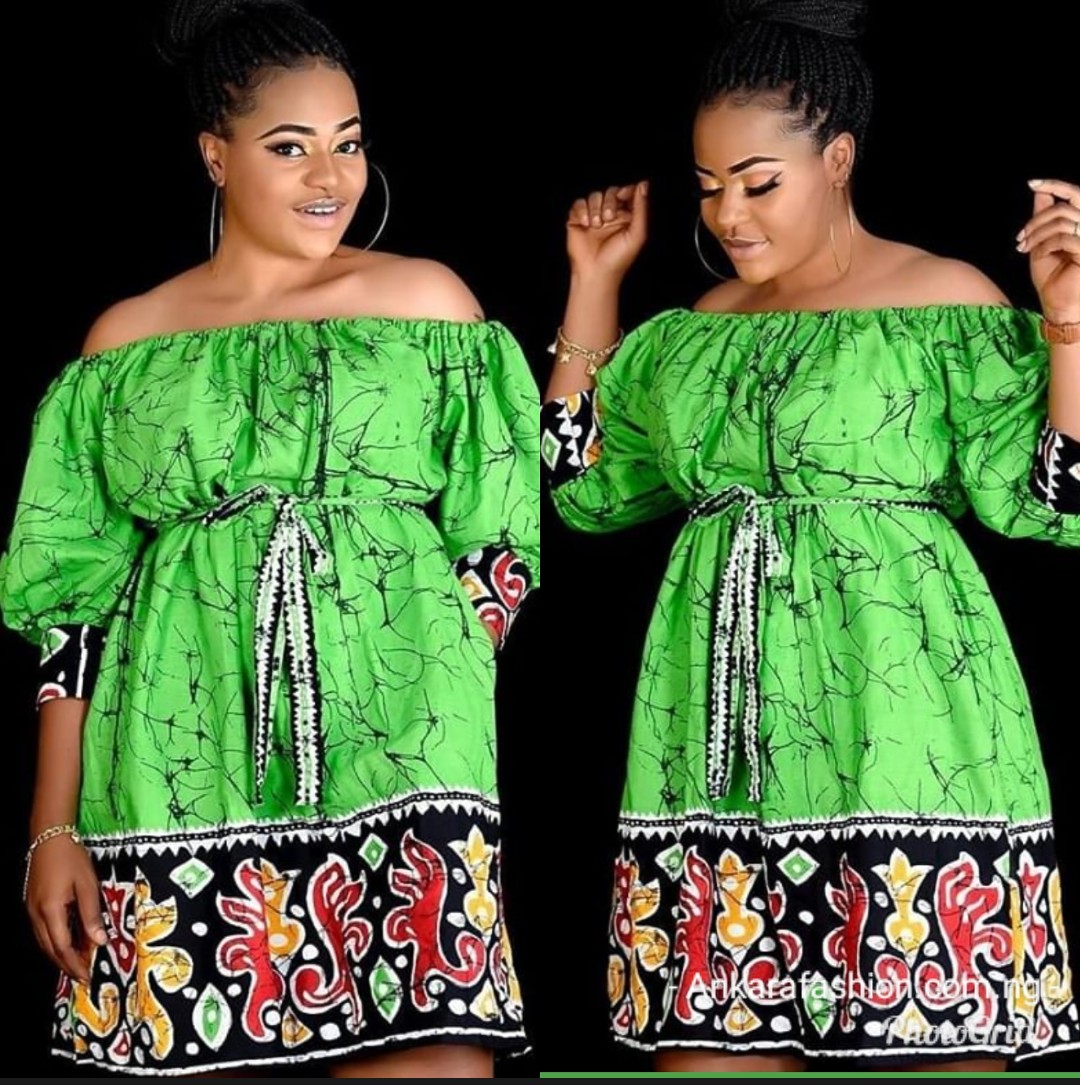 GREEN OFF SHOULDER DESIGNS 2019