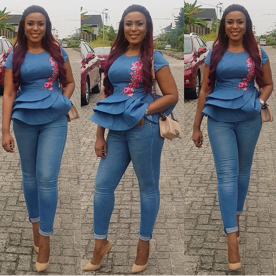 2019 JEANS GOWNS DESIGNS