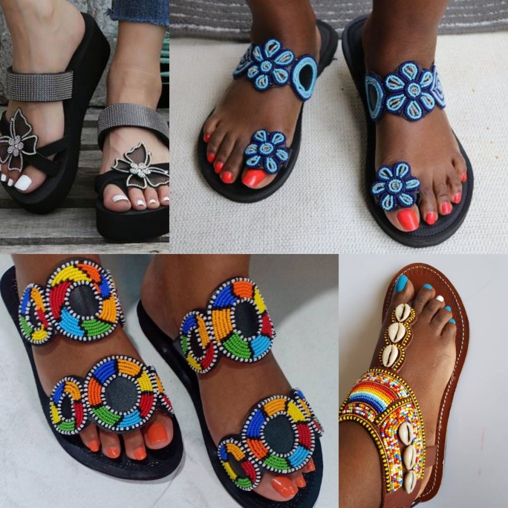Beaded African women sandals for summer